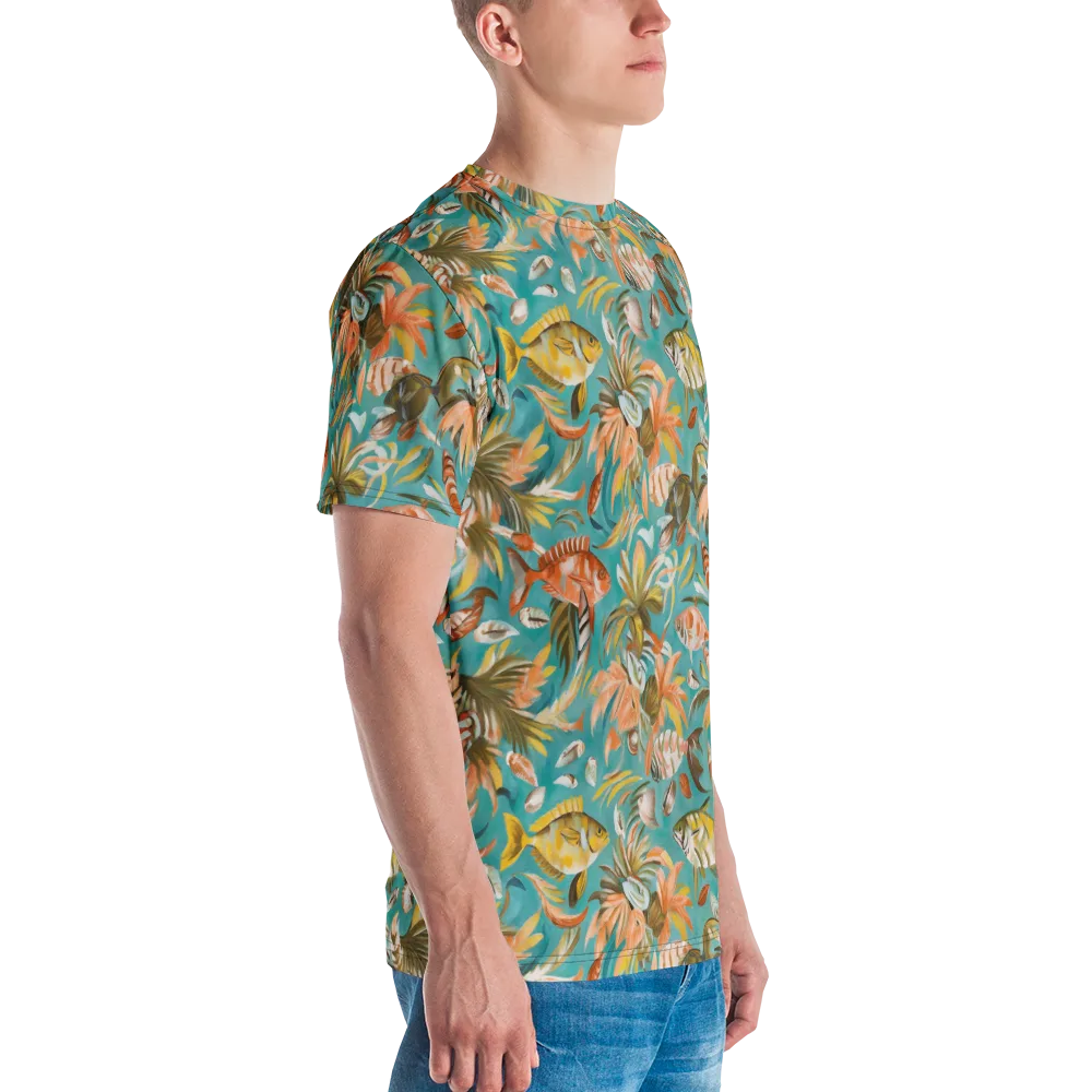 Tropical Undertow on Men's Crew Neck T-Shirt — Right