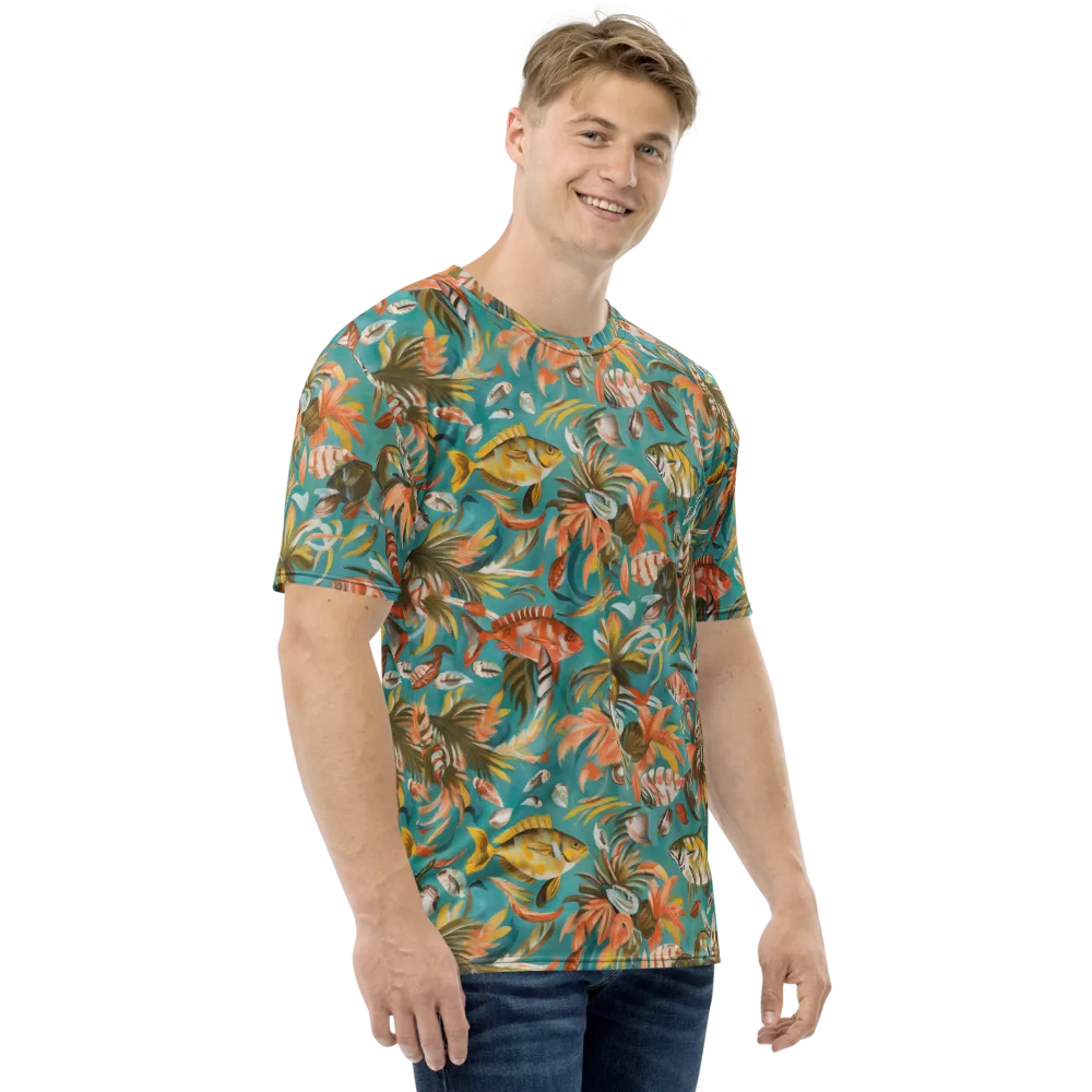 Tropical Undertow on Men's Crew Neck T-Shirt — Right