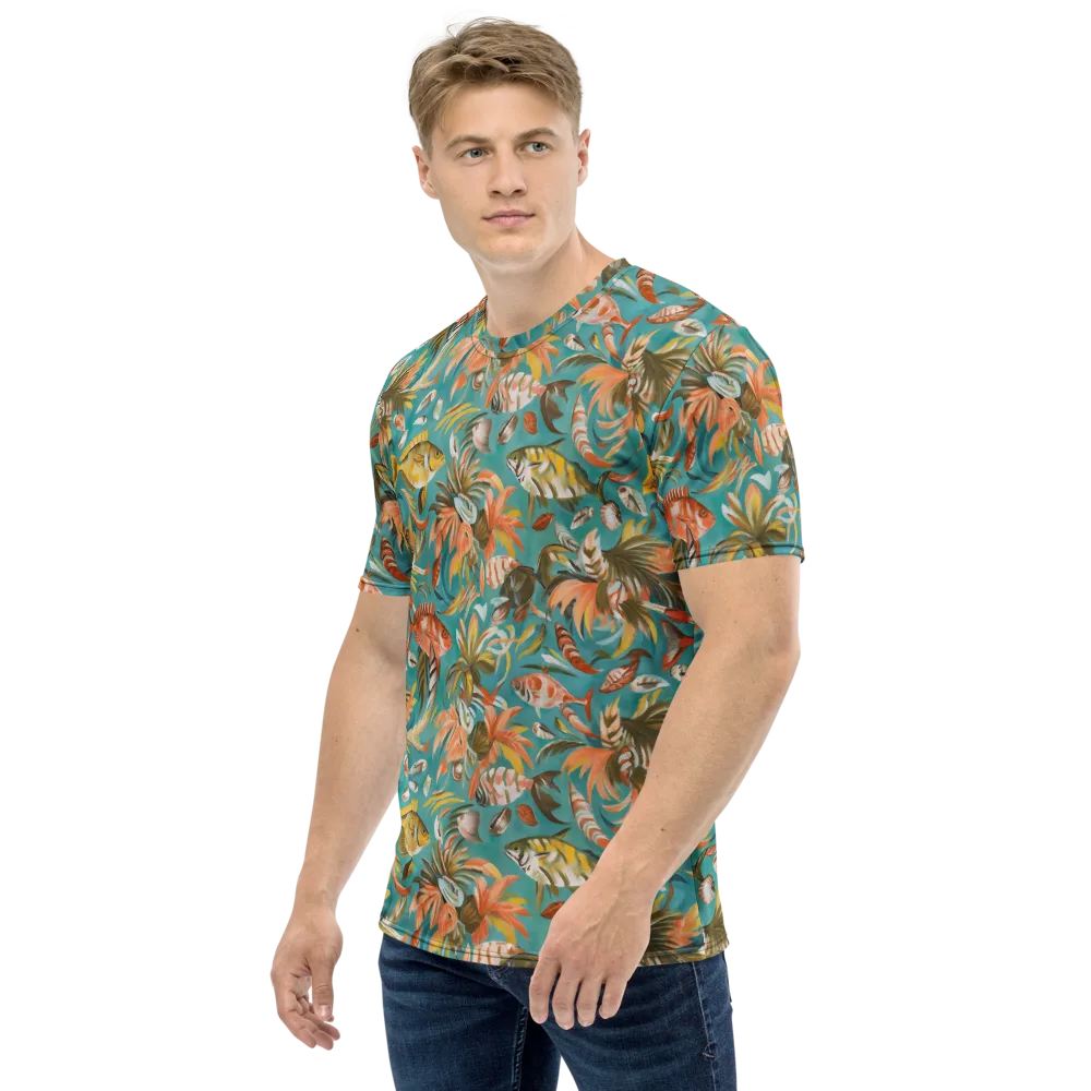 Tropical Undertow on Men's Crew Neck T-Shirt — Left