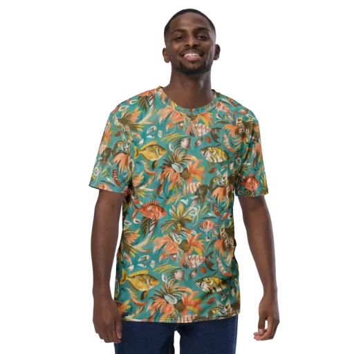 Tropical Undertow on a Men's Crew Neck T-Shirt