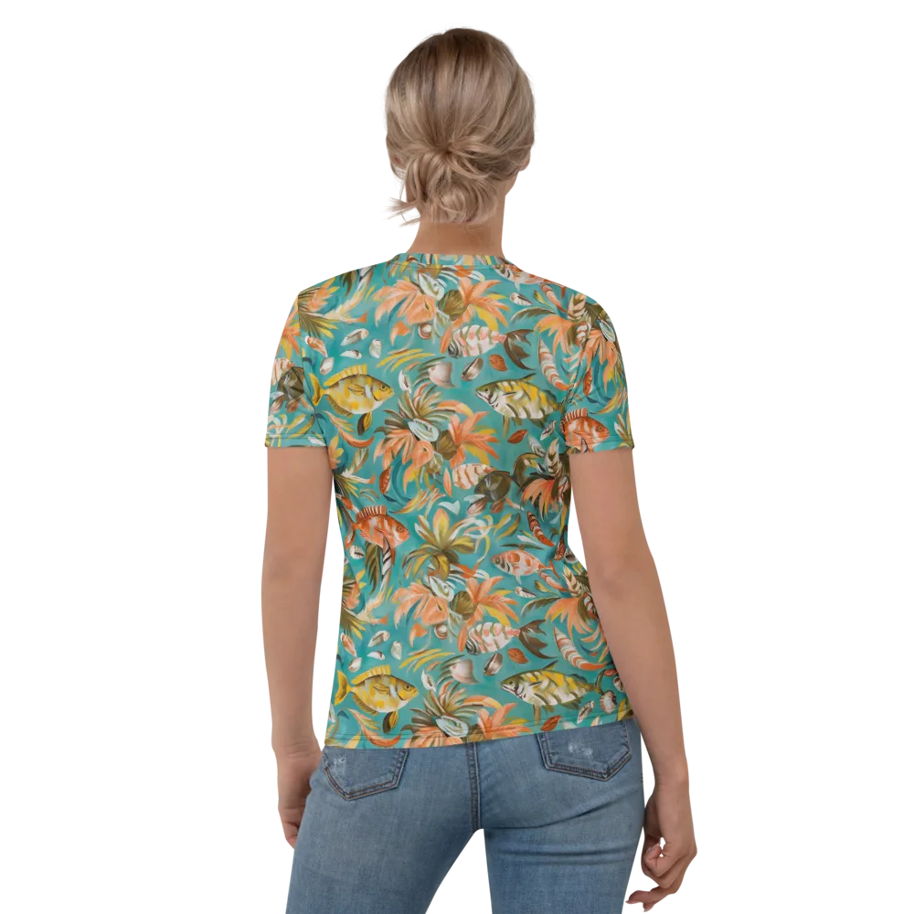 Tropical Undertow on Women's Crew Neck T-Shirt — Back