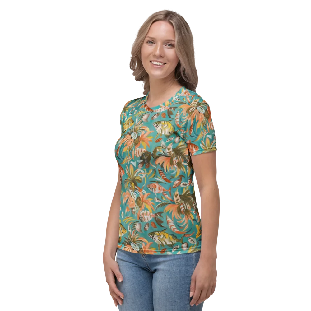 Tropical Undertow on Women's Crew Neck T-Shirt — Left