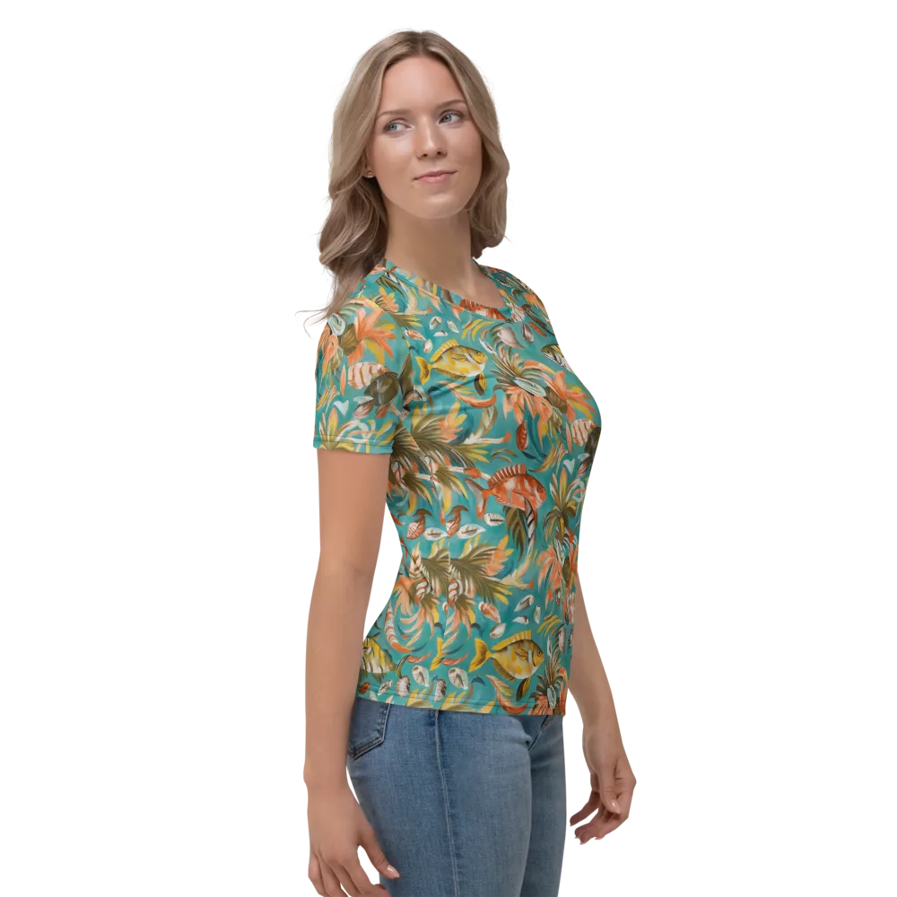 Tropical Undertow on Women's Crew Neck T-Shirt — Right