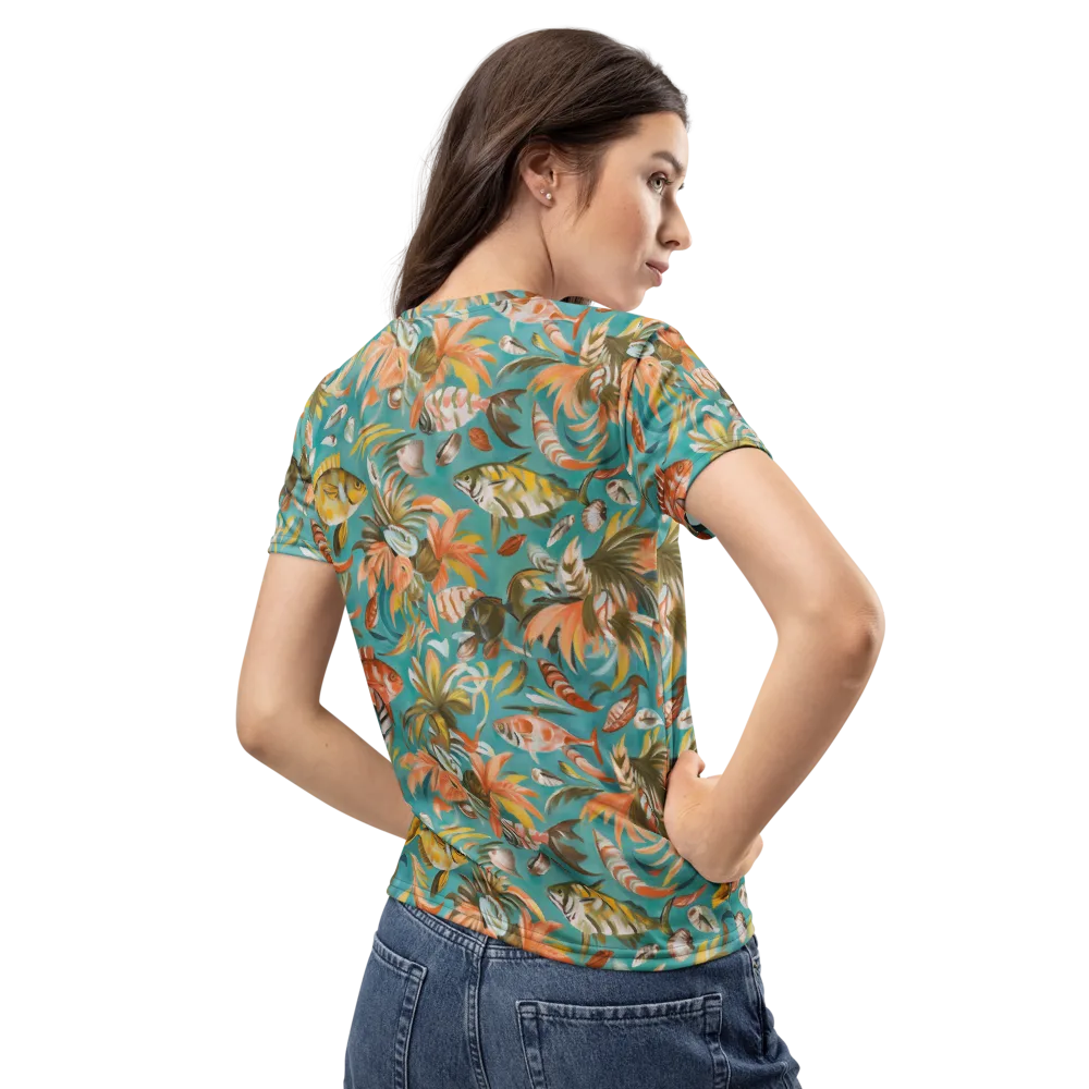 Tropical Undertow on Women's Crew Neck T-Shirt — Back