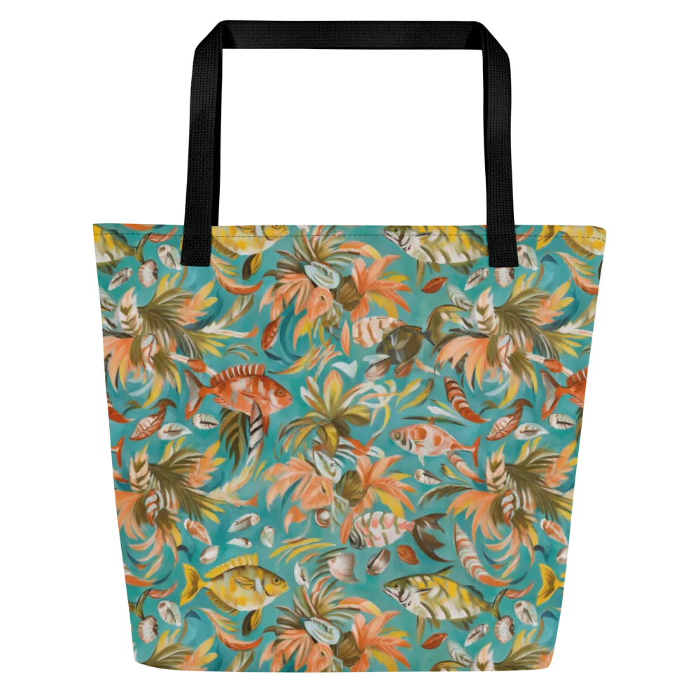Tropical Undertow on Large Tote Bag W/ Pocket — Front
