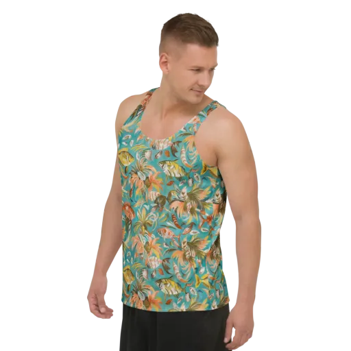 Tropical Undertow on a Men's Tank Top