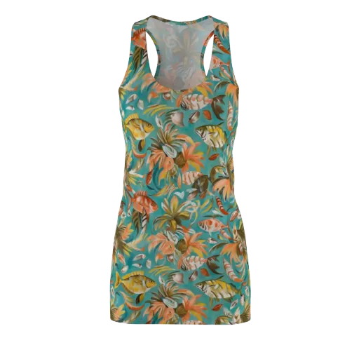 Tropical Undertow on a Racerback Dress