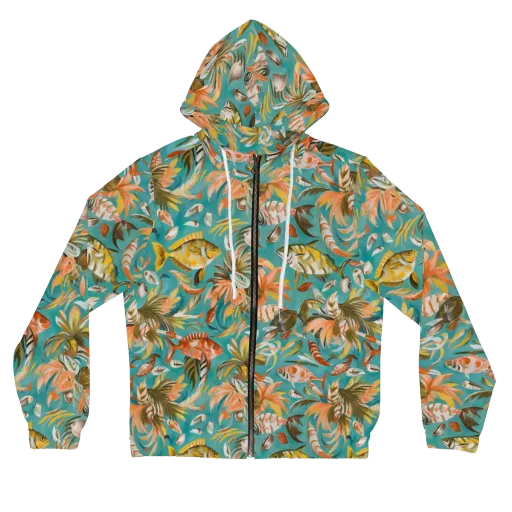 Tropical Undertow on a Women's Full-Zip Hoodie