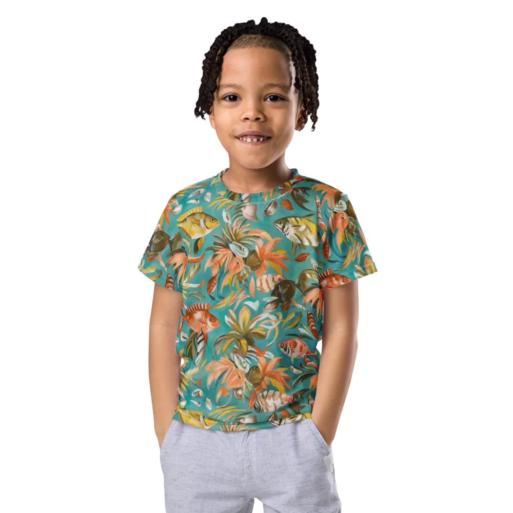 Tropical Undertow on Kids Crew Neck T-Shirt — Front