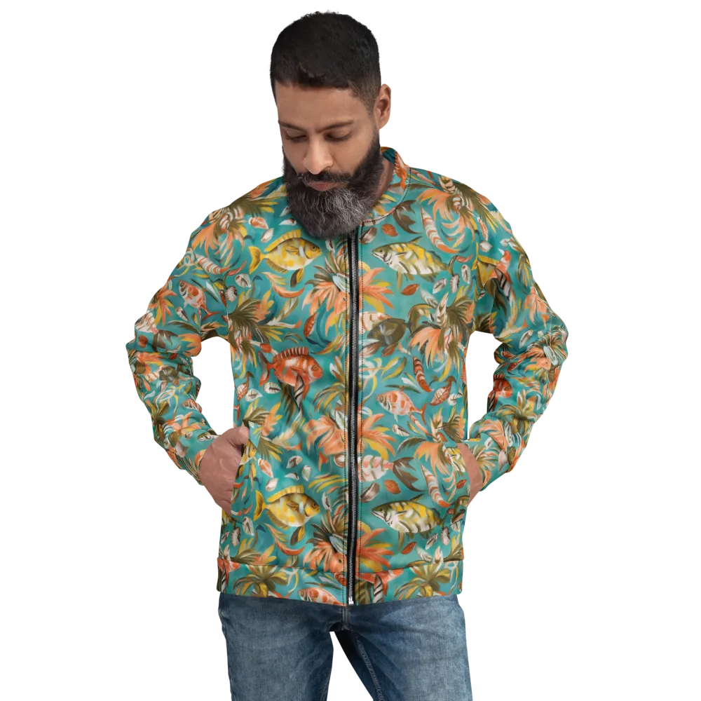 Tropical Undertow on Bomber Jacket — Front