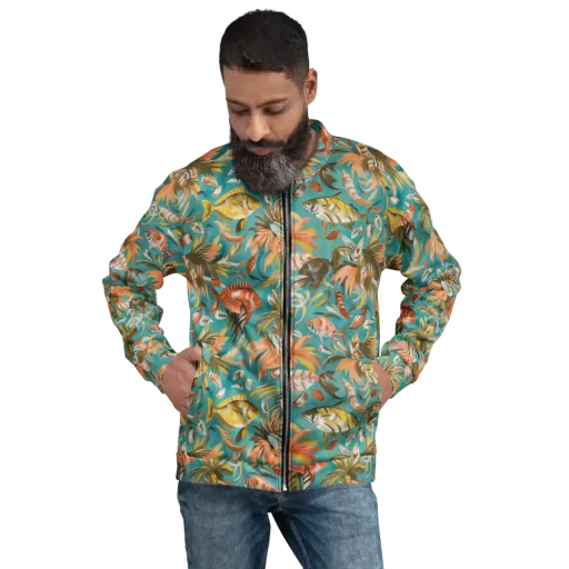 Tropical Undertow on a Bomber Jacket