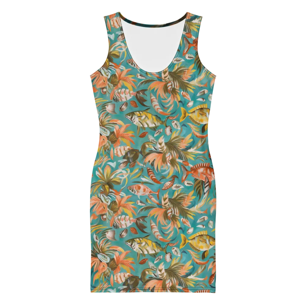 Tropical Undertow on Bodycon Dress — Front