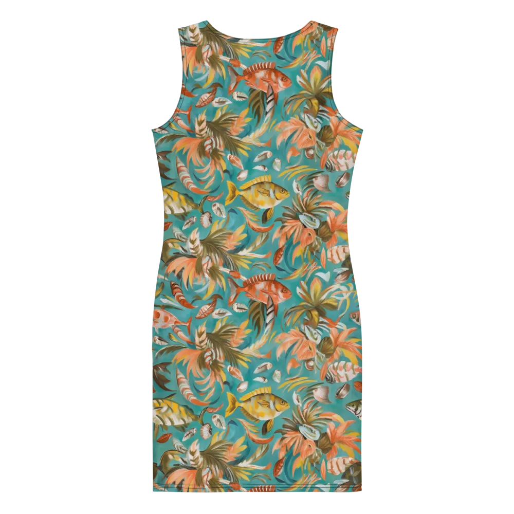 Tropical Undertow on Bodycon Dress — Back