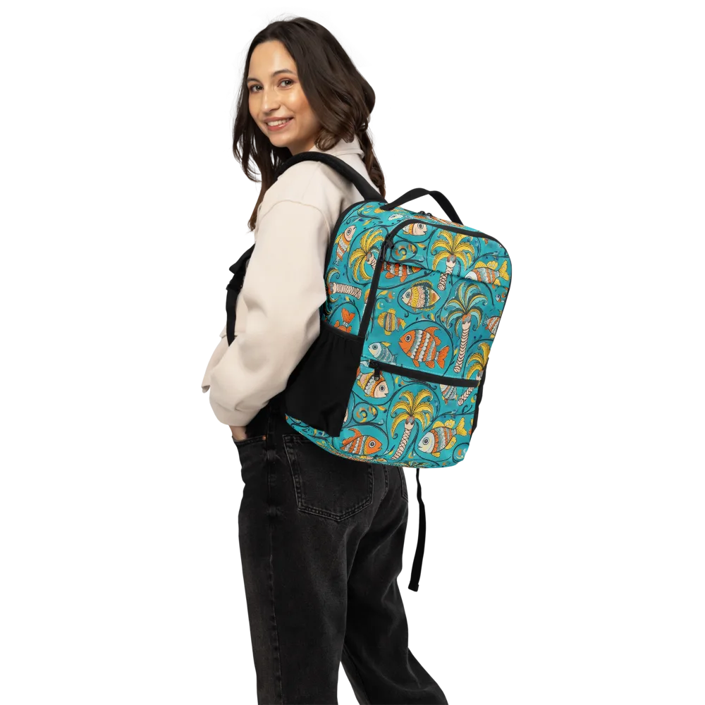 Palmfish Reverie on Utility Backpack — Back