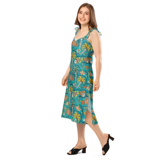 Palmfish Reverie on a Slip Dress