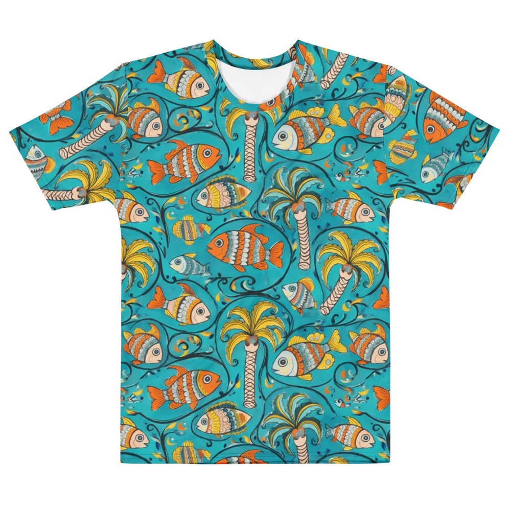Palmfish Reverie on Men's Cotton Crew Neck T-Shirt — Front
