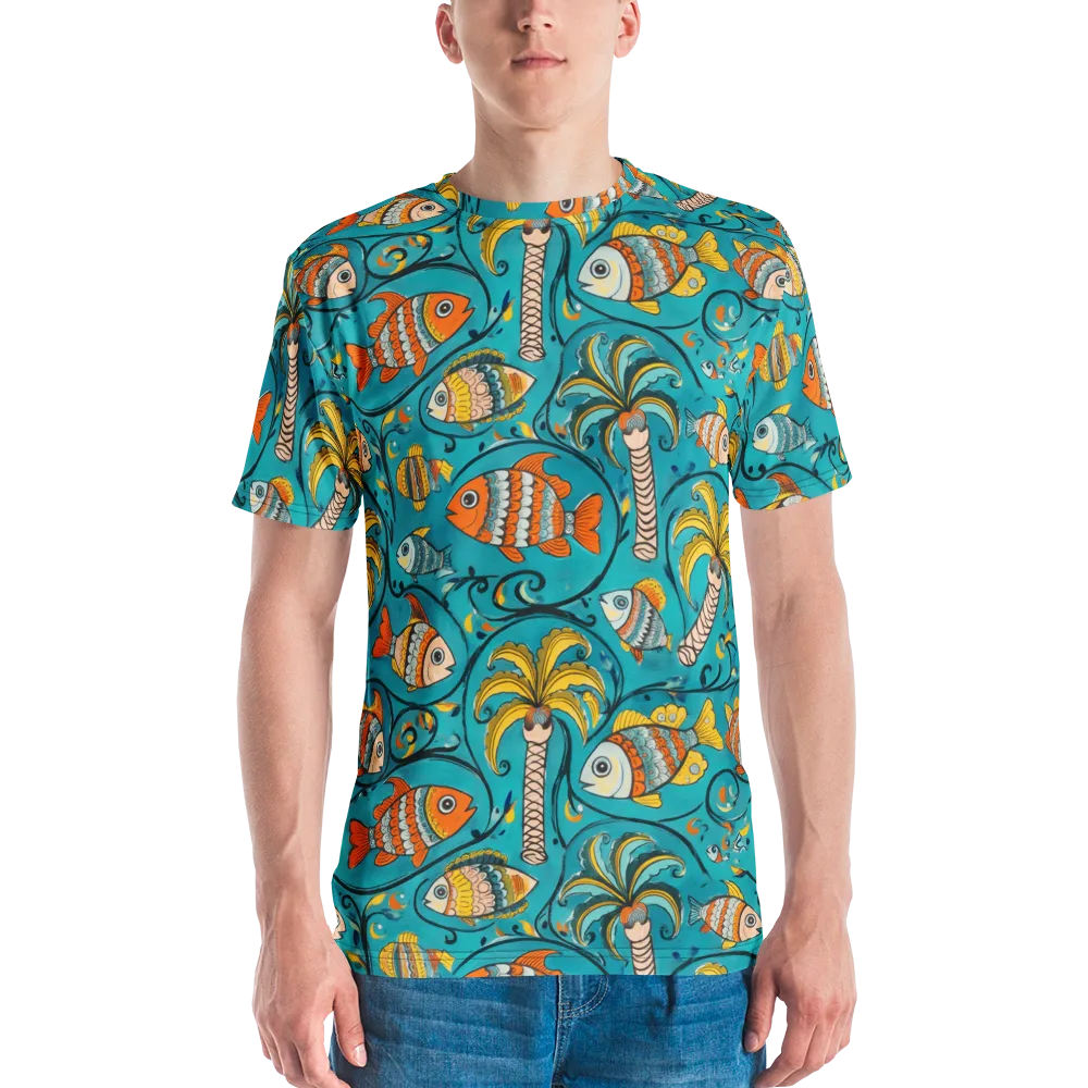 Palmfish Reverie on Men's Crew Neck T-Shirt — Front