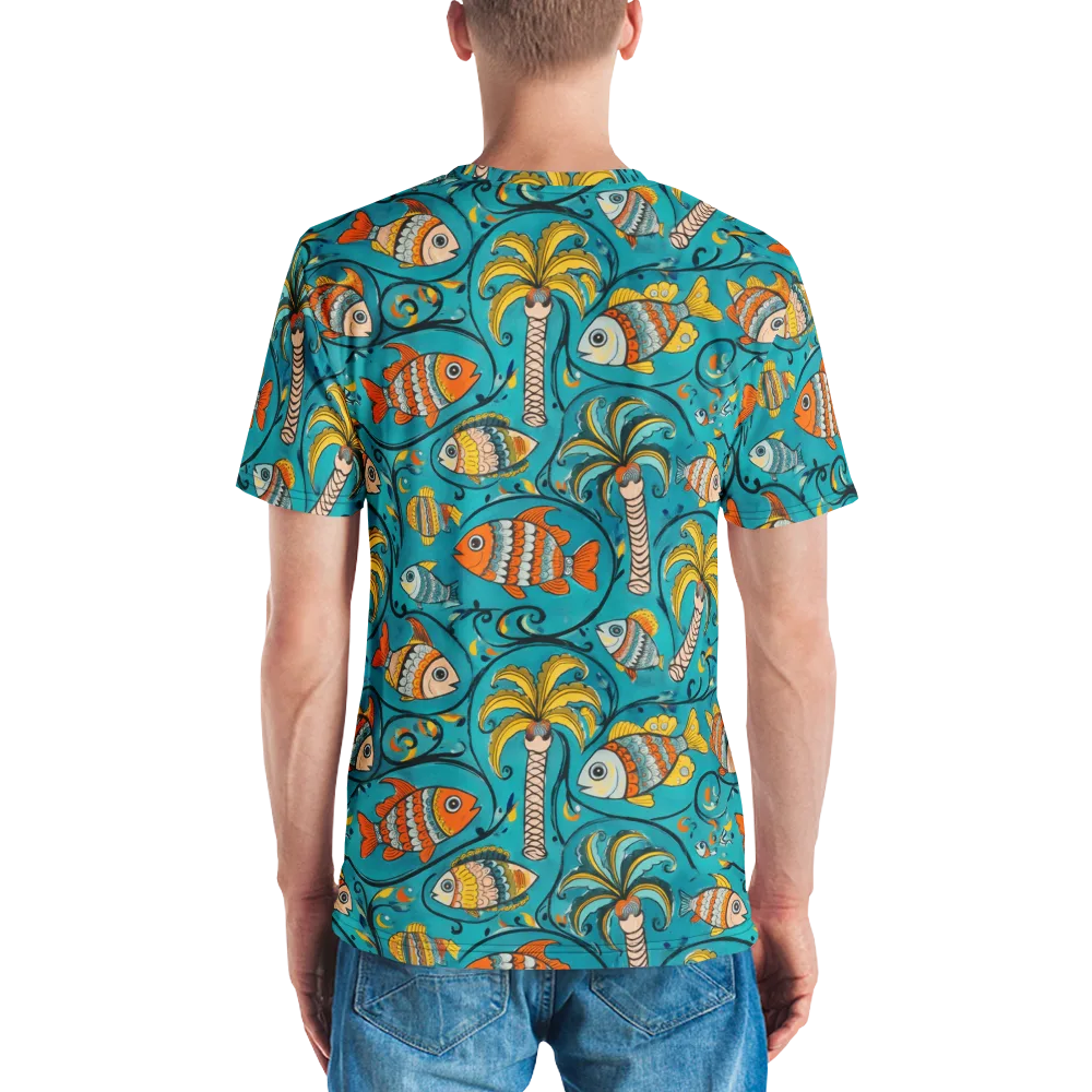 Palmfish Reverie on Men's Crew Neck T-Shirt — Back