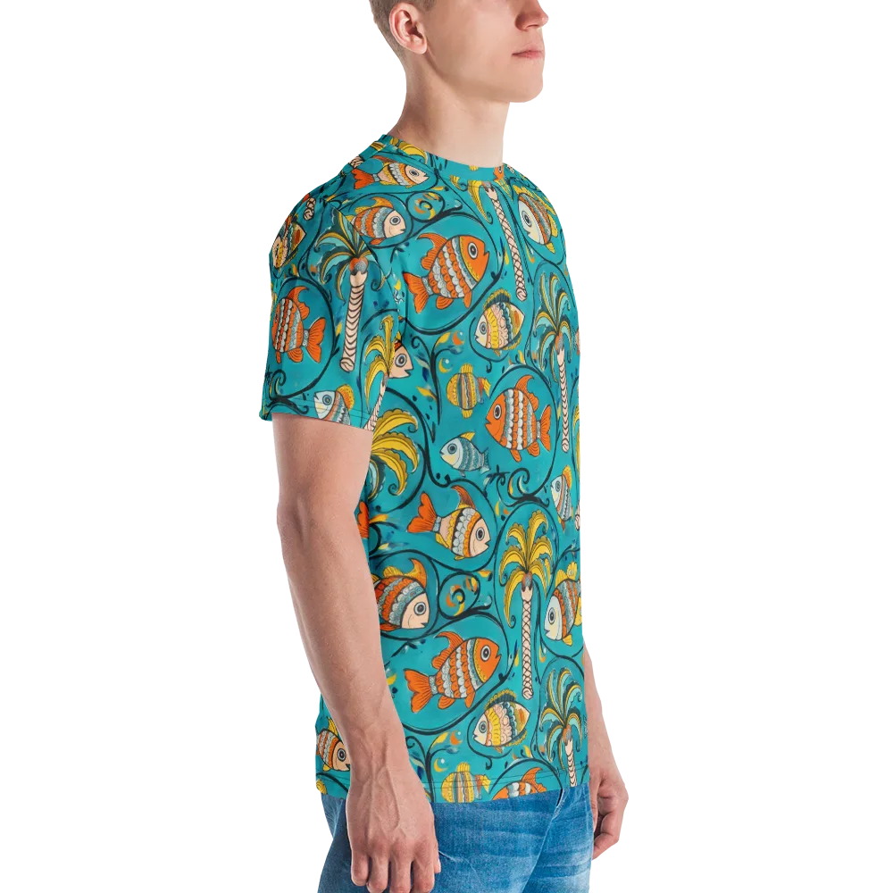 Palmfish Reverie on Men's Crew Neck T-Shirt — Right