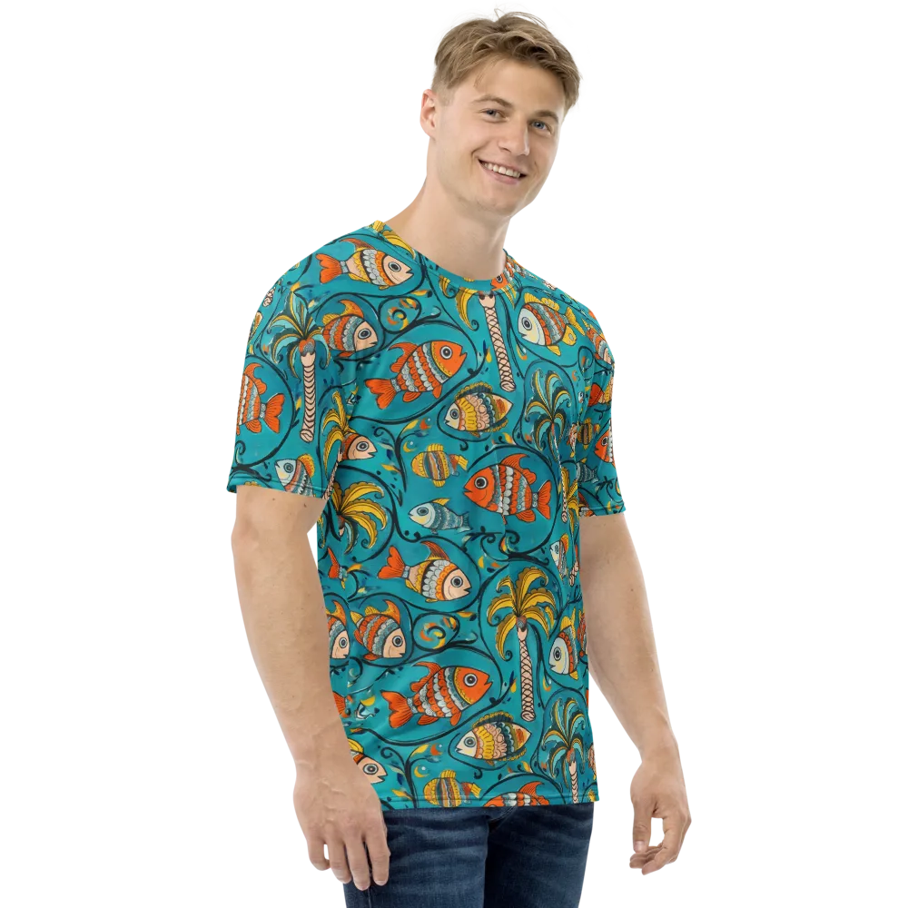 Palmfish Reverie on Men's Crew Neck T-Shirt — Right