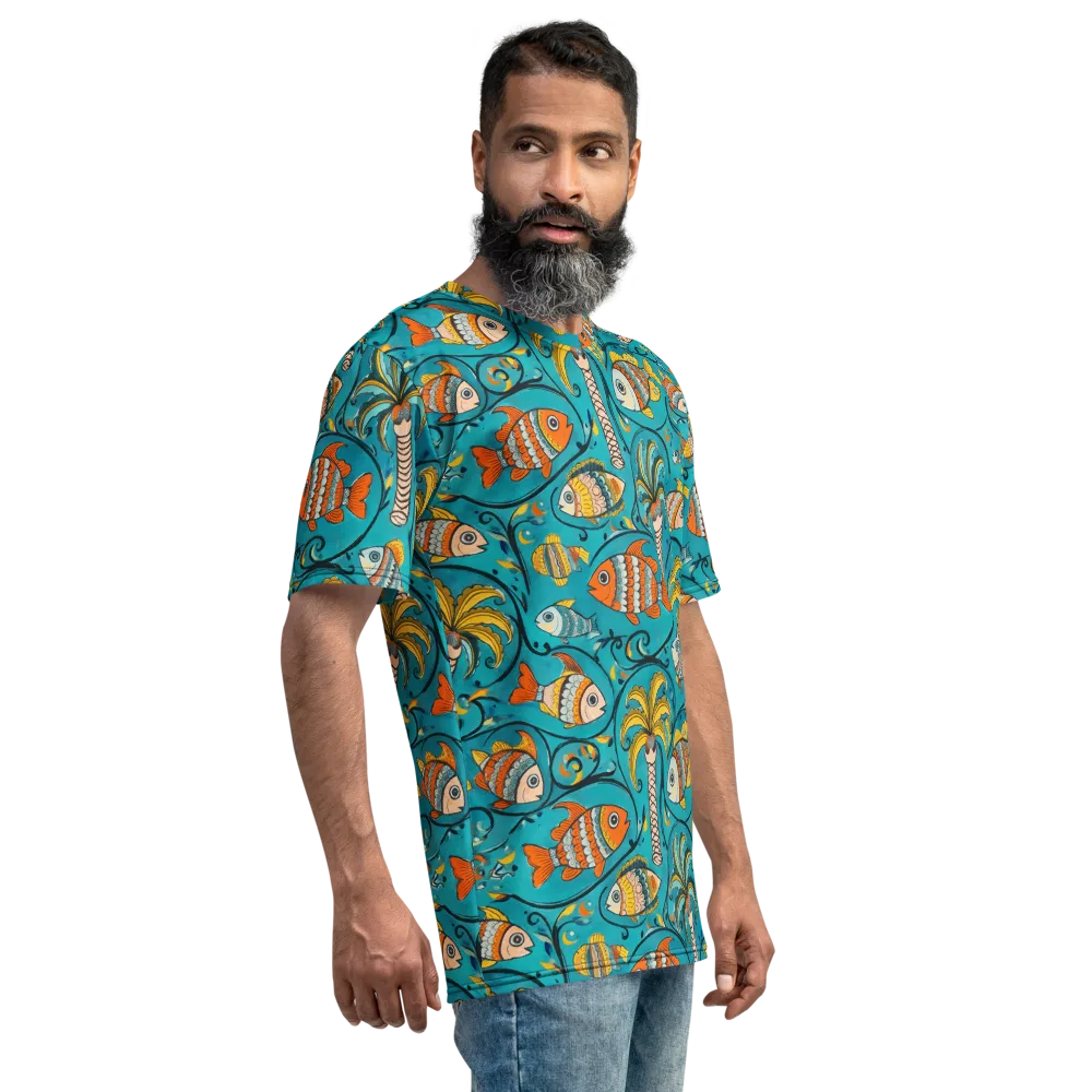 Palmfish Reverie on Men's Crew Neck T-Shirt — Right
