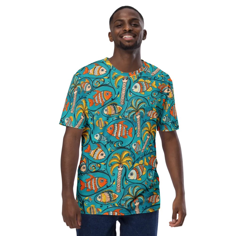 Palmfish Reverie on Men's Crew Neck T-Shirt — Front