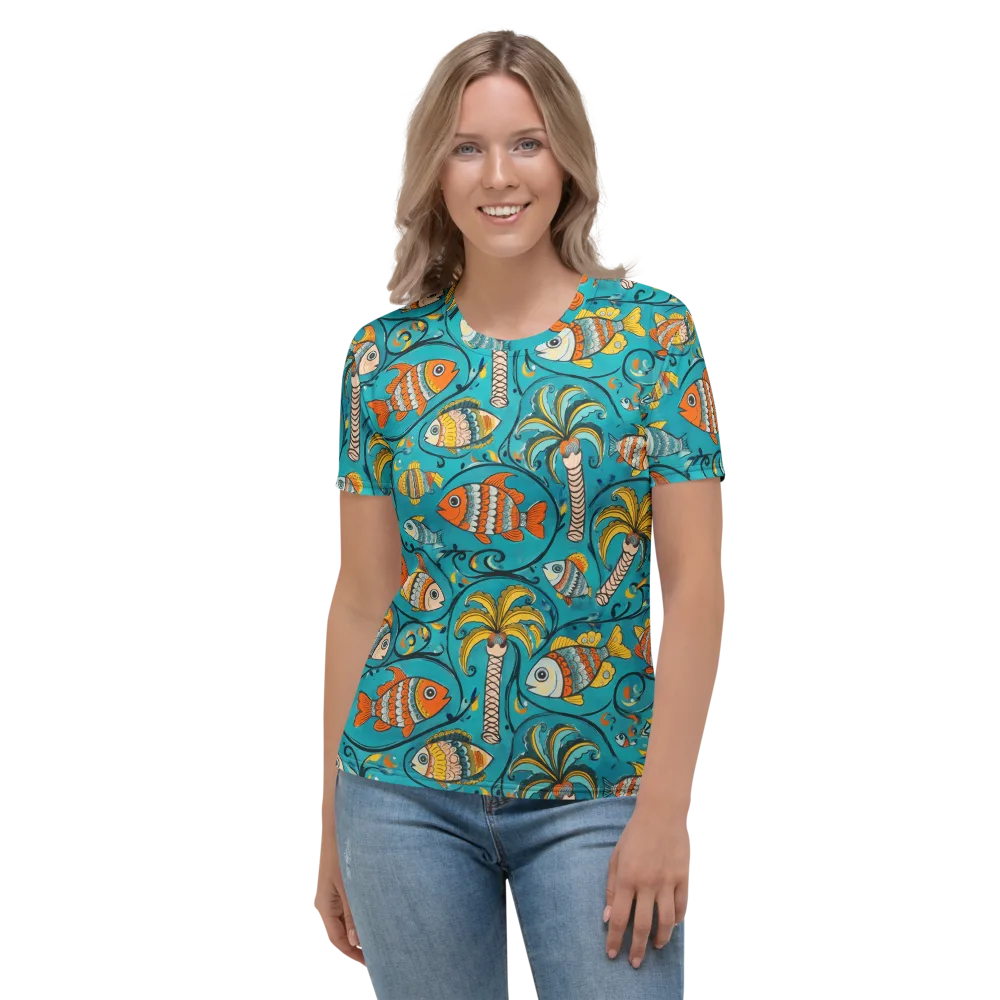 Palmfish Reverie on Women's Crew Neck T-Shirt — Front
