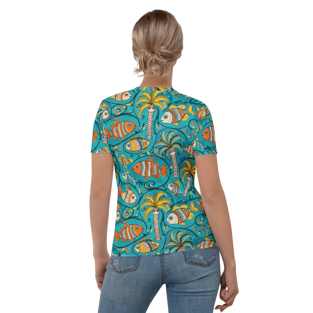 Palmfish Reverie on Women's Crew Neck T-Shirt — Back