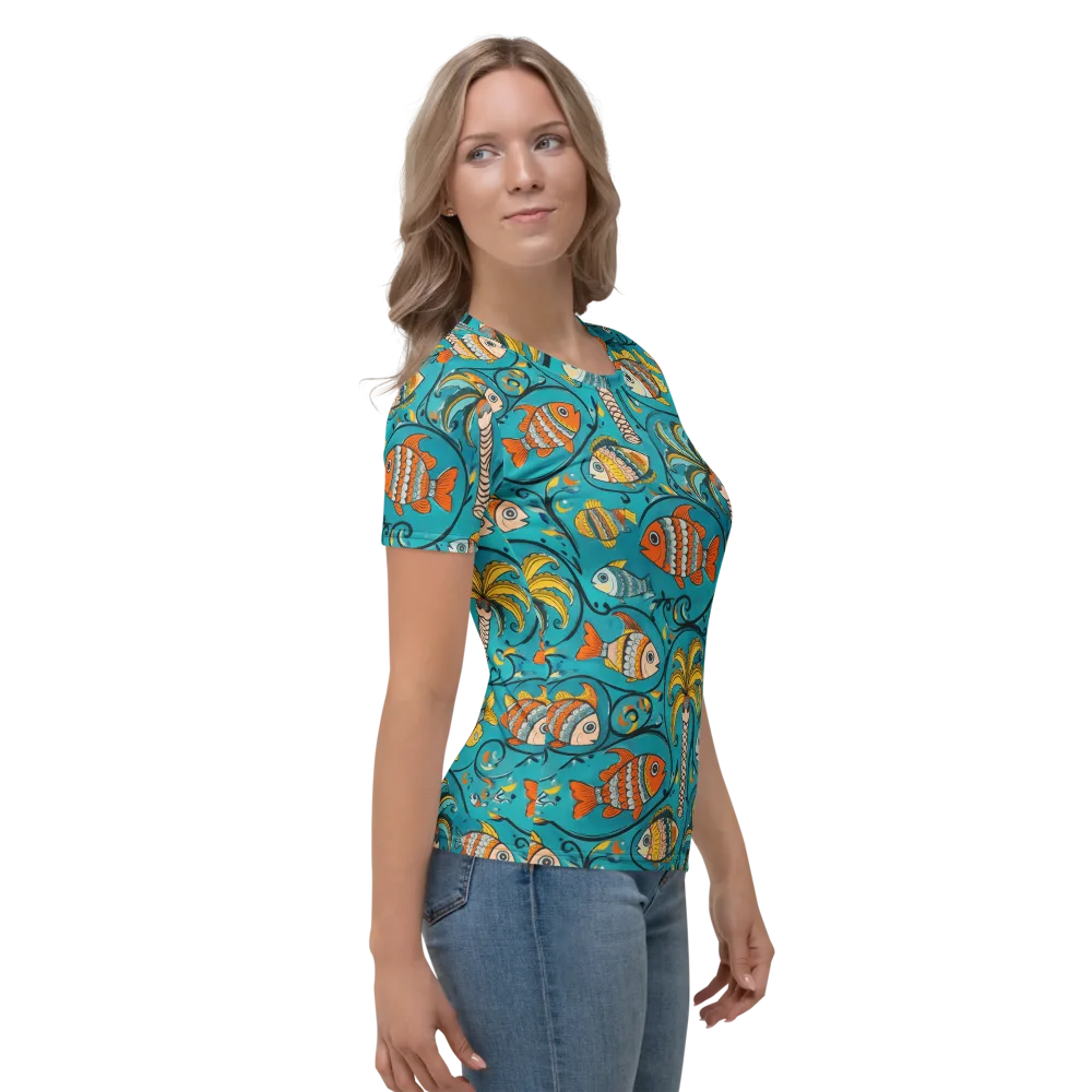 Palmfish Reverie on Women's Crew Neck T-Shirt — Right