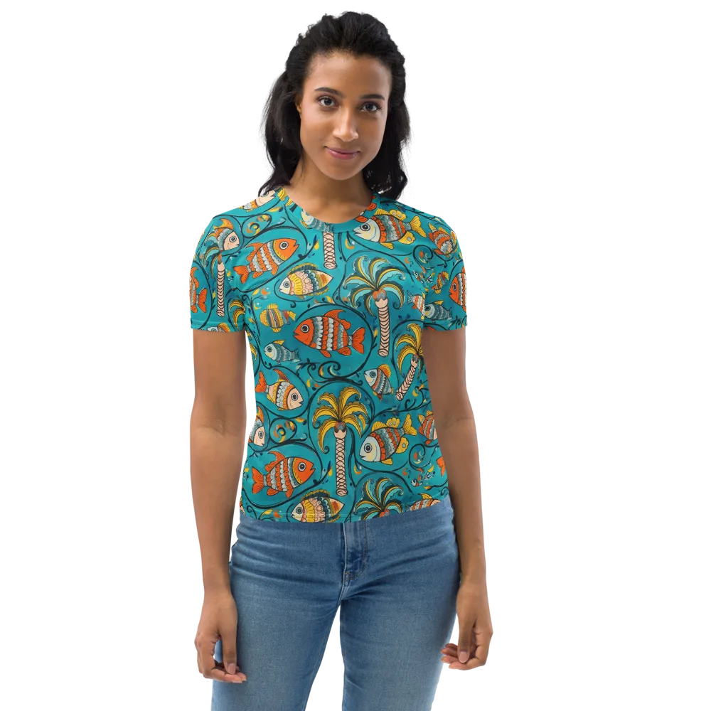 Palmfish Reverie on Women's Crew Neck T-Shirt — Front