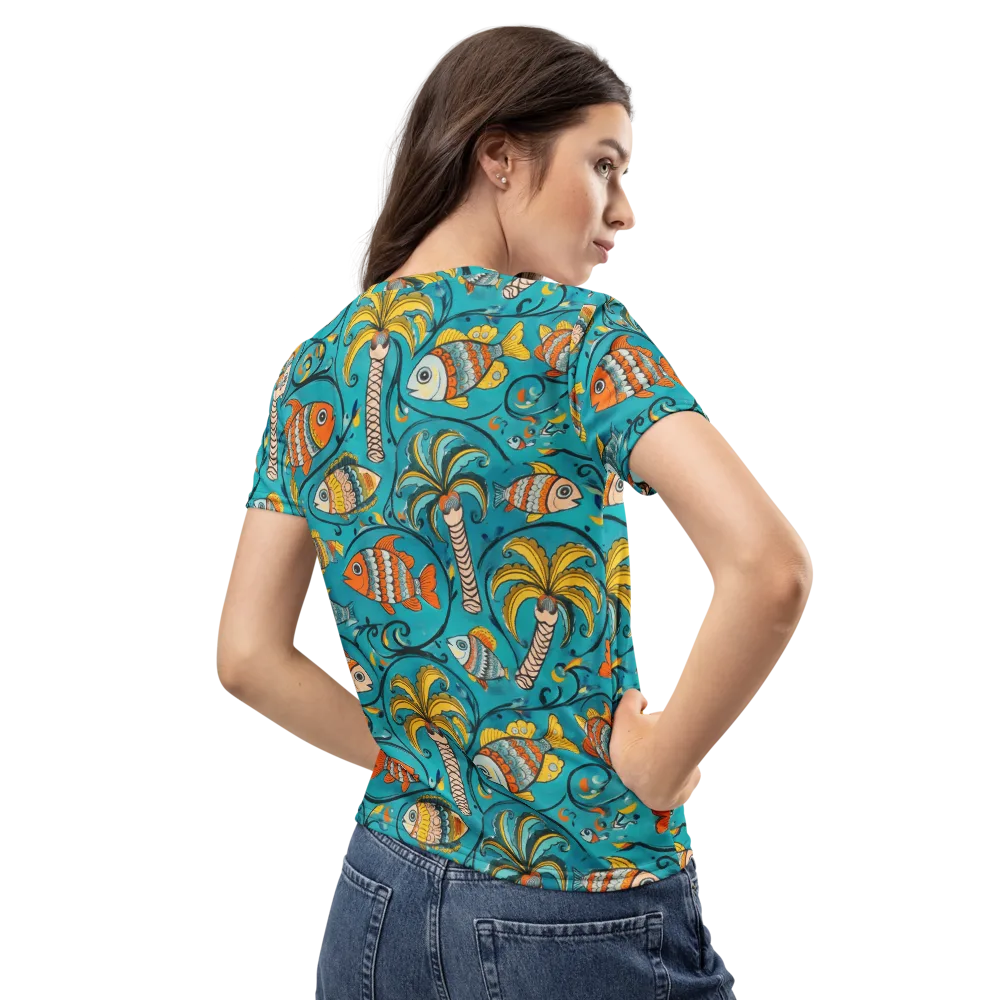 Palmfish Reverie on Women's Crew Neck T-Shirt — Back