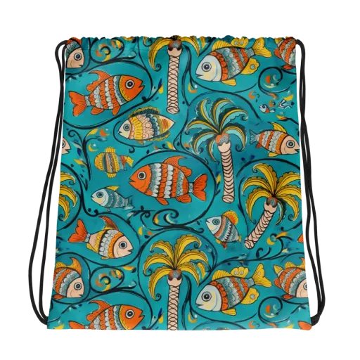 Palmfish Reverie on a Drawstring Bag
