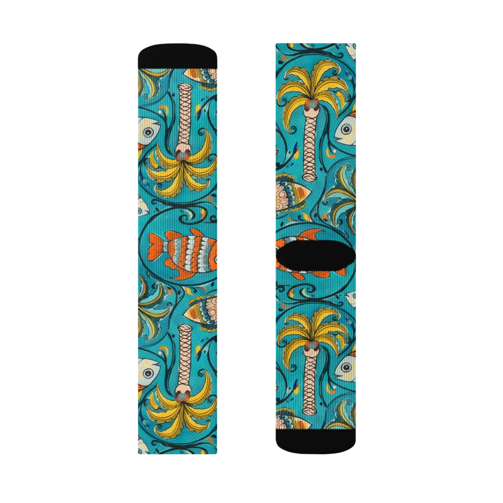 Palmfish Reverie on Socks — Left Sock