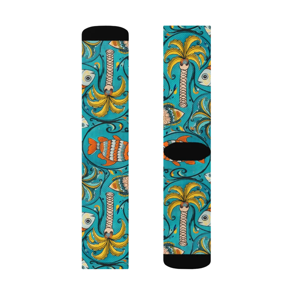 Palmfish Reverie on Socks — Right Sock