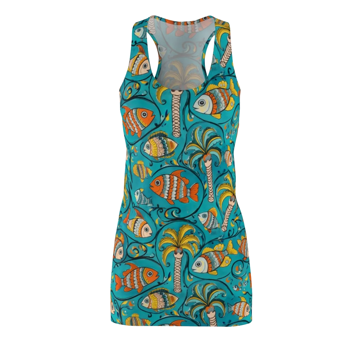 Palmfish Reverie on Racerback Dress — Front
