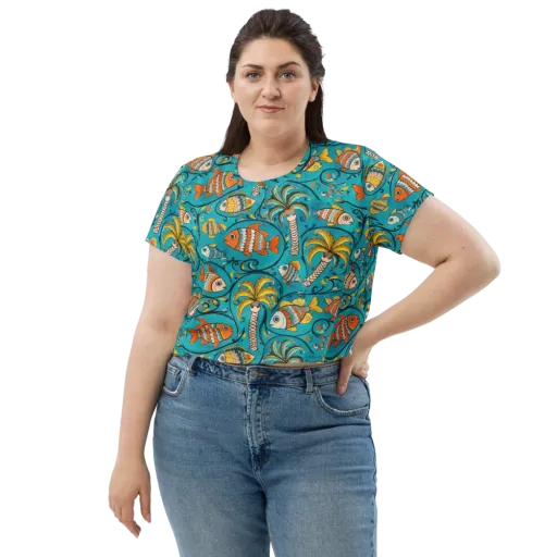 Palmfish Reverie on a Crop Tee