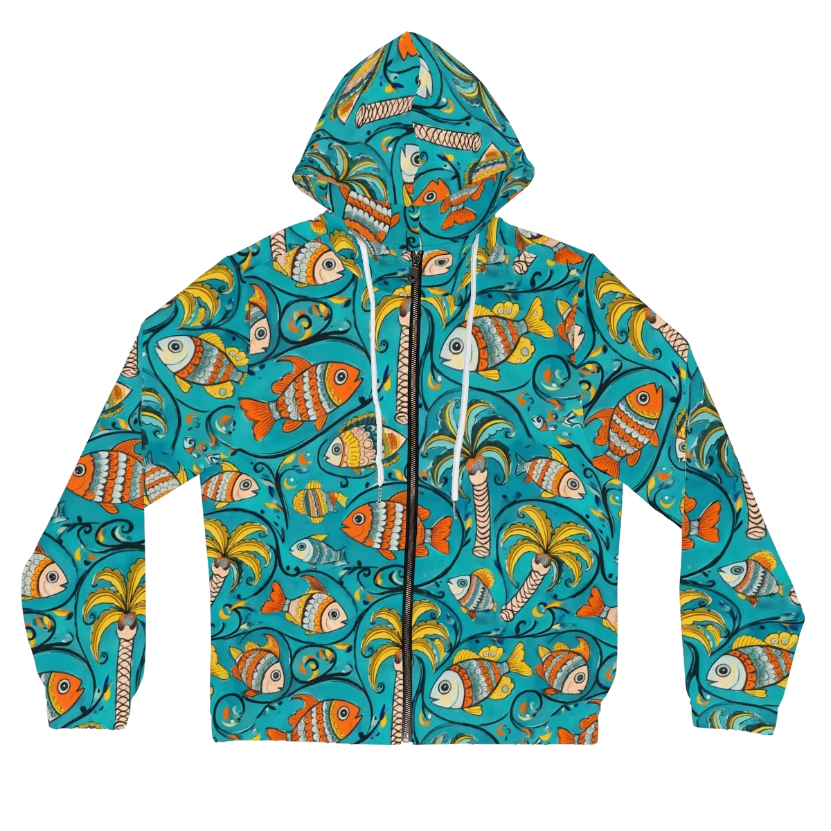 Palmfish Reverie on Women's Full-Zip Hoodie — Front