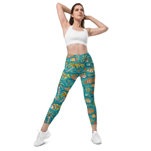 Palmfish Reverie on a Leggings with Pockets