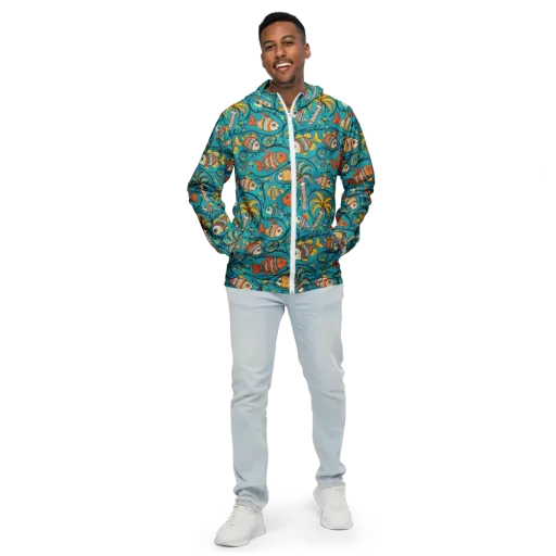 Palmfish Reverie on a Men's Windbreaker
