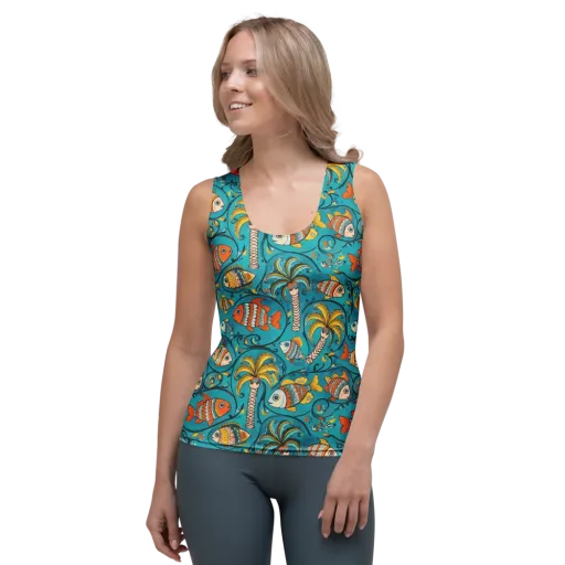 Palmfish Reverie on a Women's Tank Top
