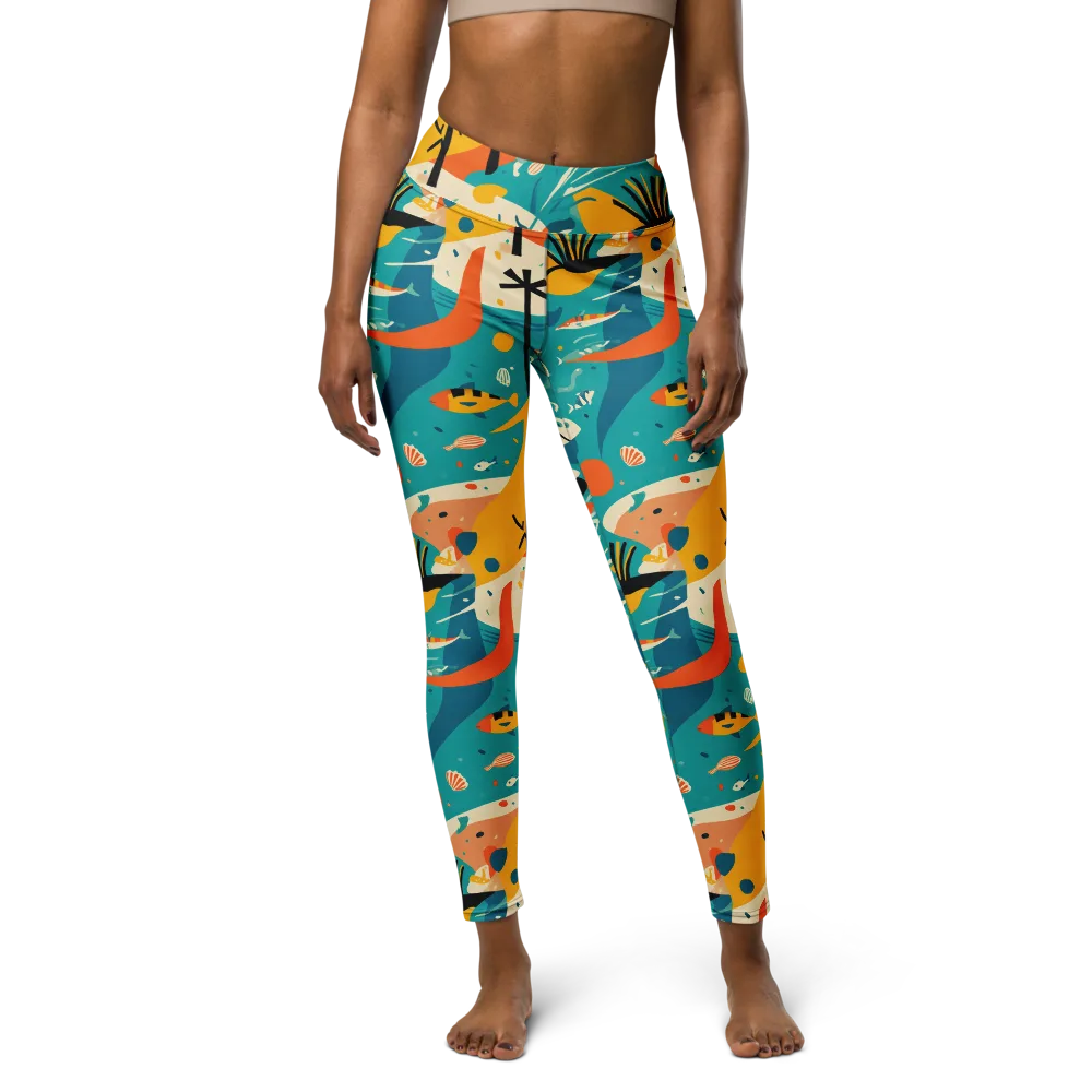 Tidal Modernism on Yoga Leggings — Front