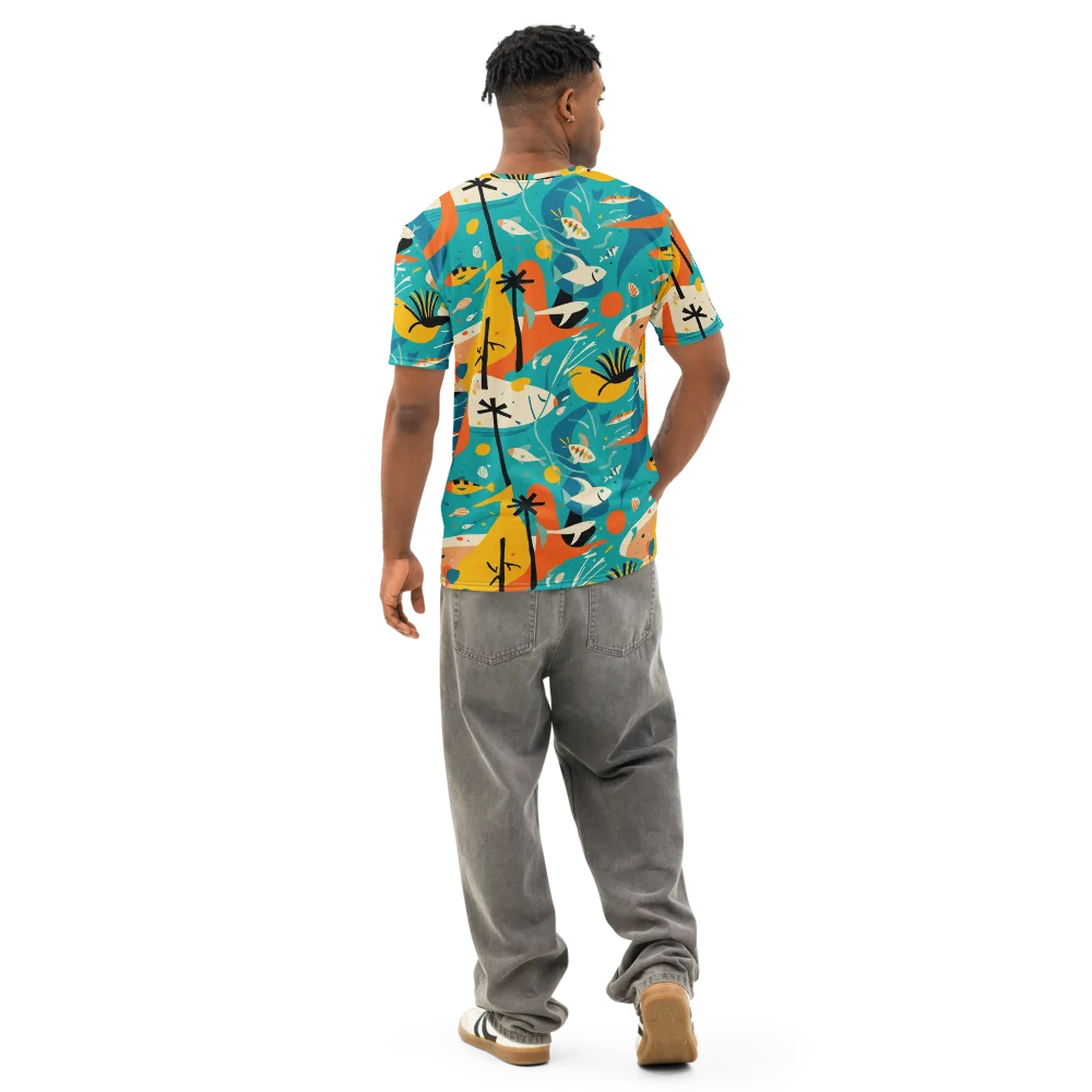Tidal Modernism on Men's Cotton Crew Neck T-Shirt — Back