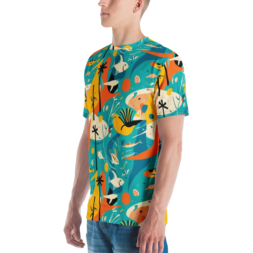 Tidal Modernism on Men's Crew Neck T-Shirt — Left