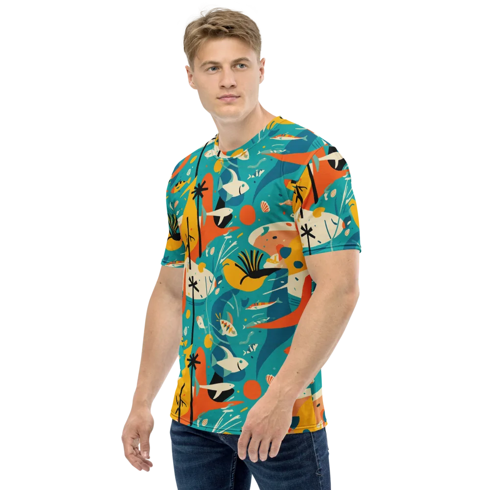 Tidal Modernism on Men's Crew Neck T-Shirt — Left
