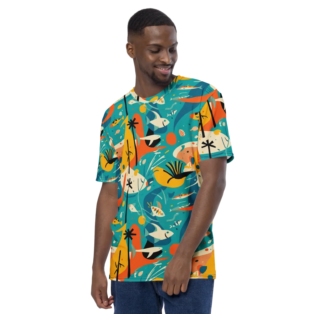 Tidal Modernism on Men's Crew Neck T-Shirt — Left