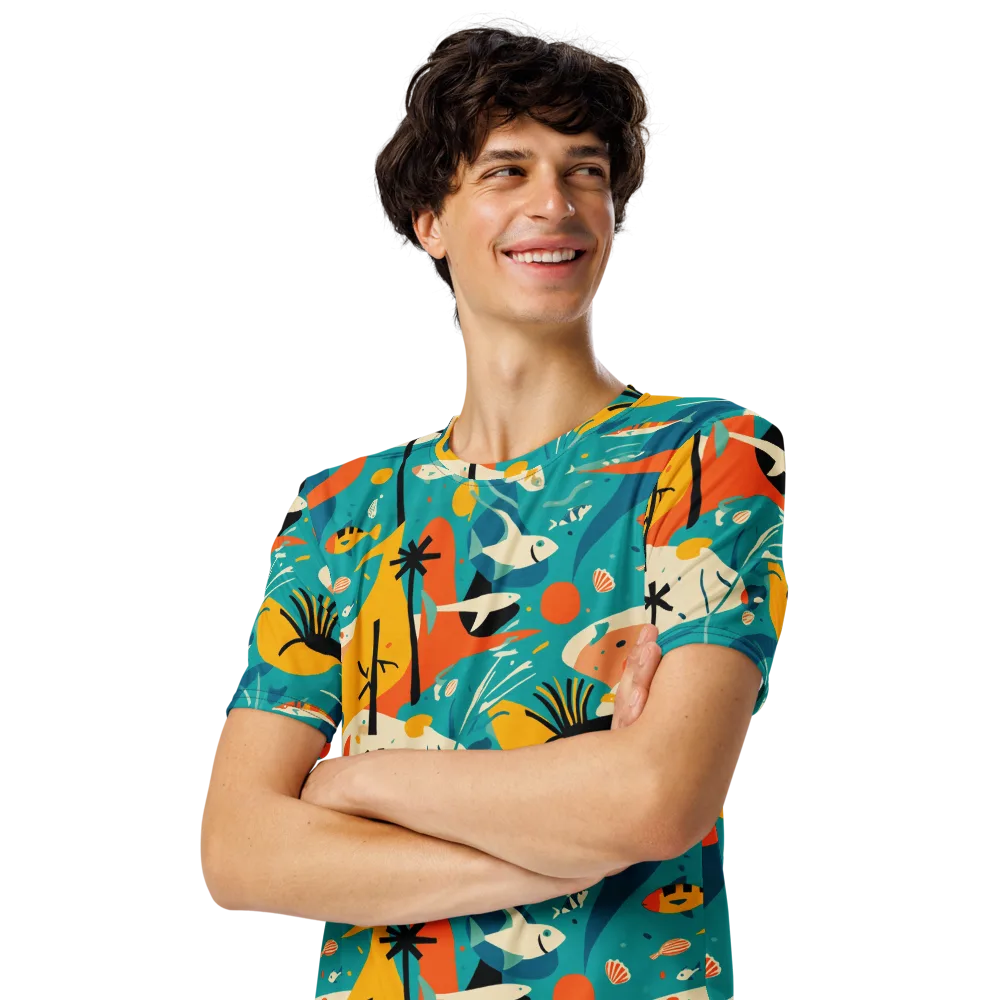 Tidal Modernism on Men's Crew Neck T-Shirt — Left Front