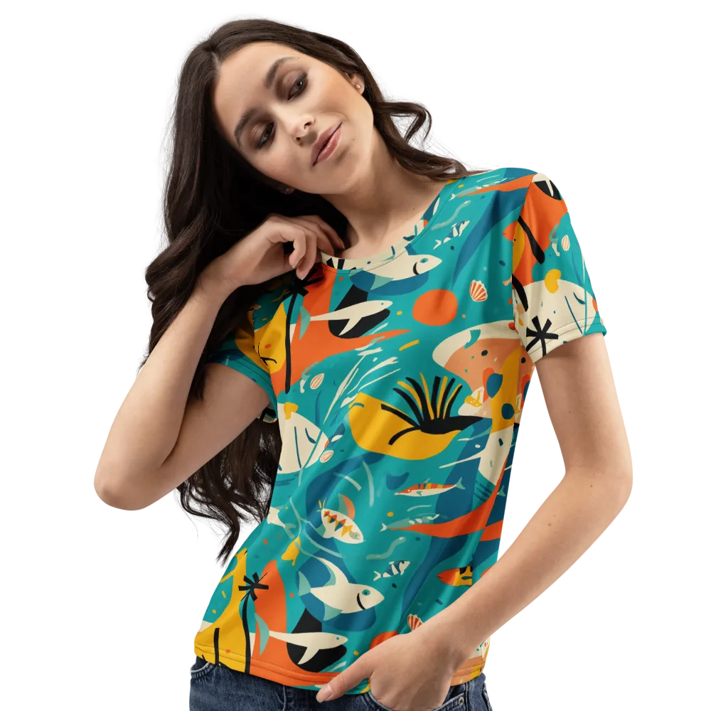 Tidal Modernism on Women's Crew Neck T-Shirt — Left Front