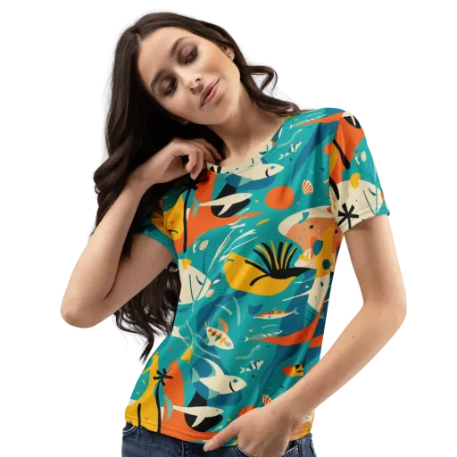 Tidal Modernism on a Women's Crew Neck T-Shirt