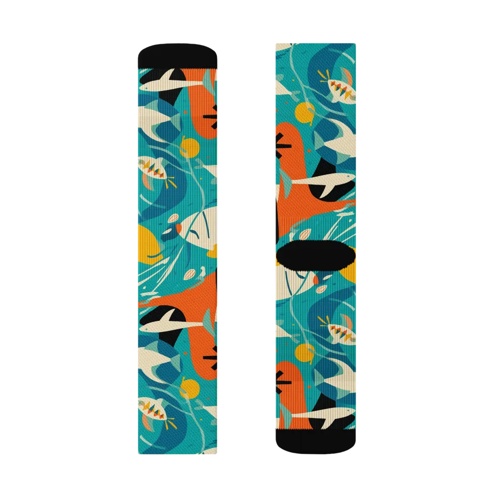 Tidal Modernism on Socks — Left Sock