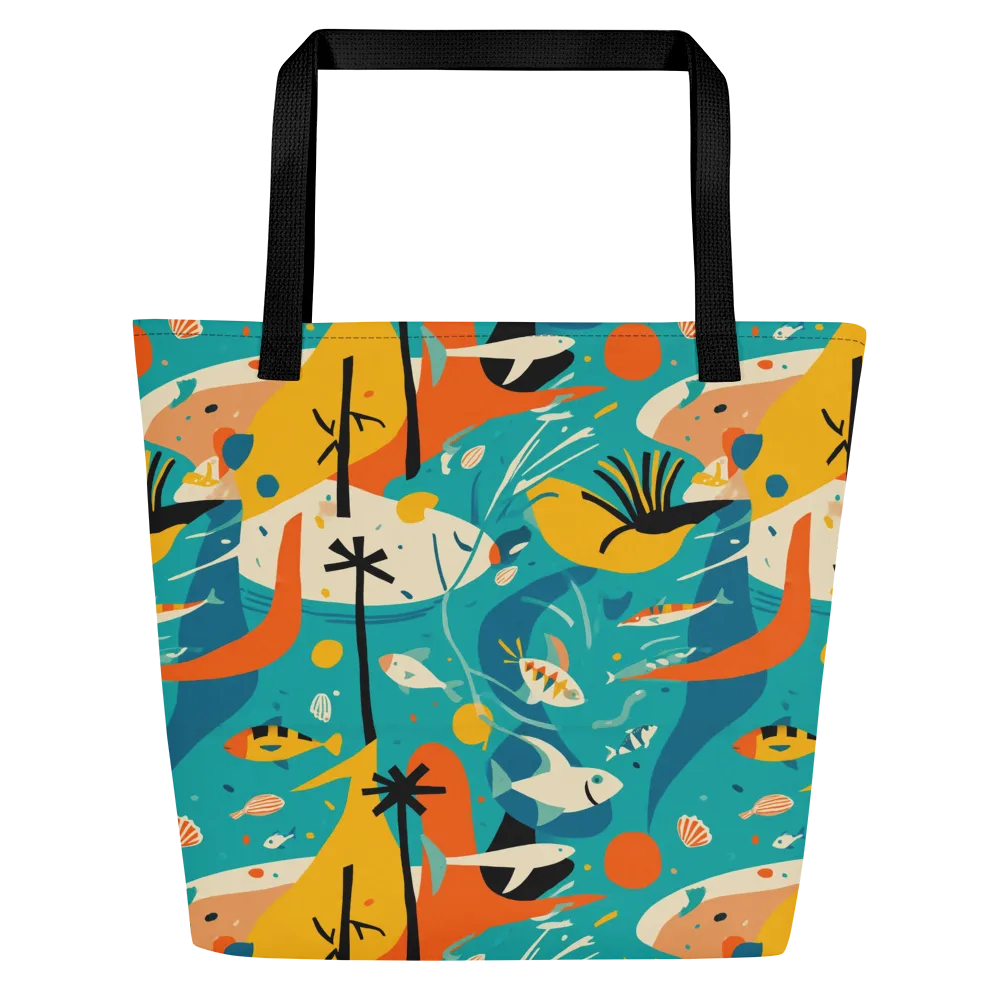 Tidal Modernism on Large Tote Bag W/ Pocket — Front